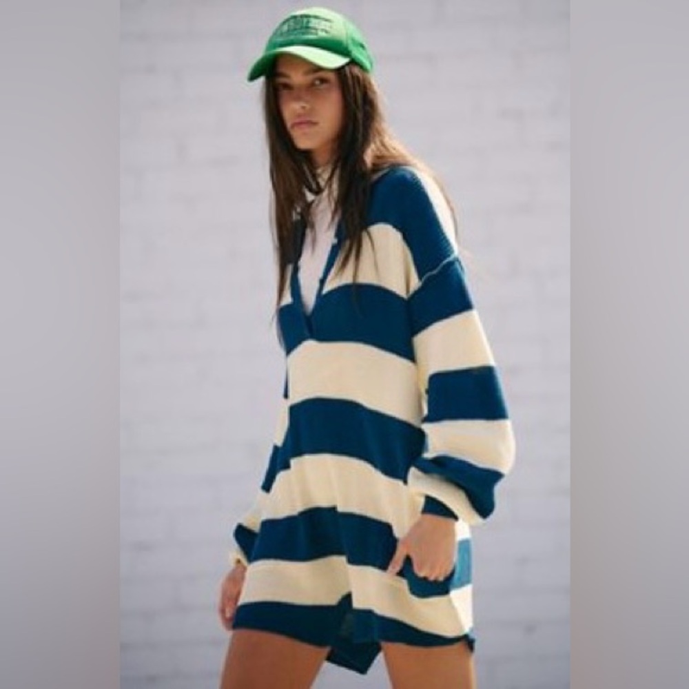 NWT FREE PEOPLE Picnic striped Sweater Romper size medium